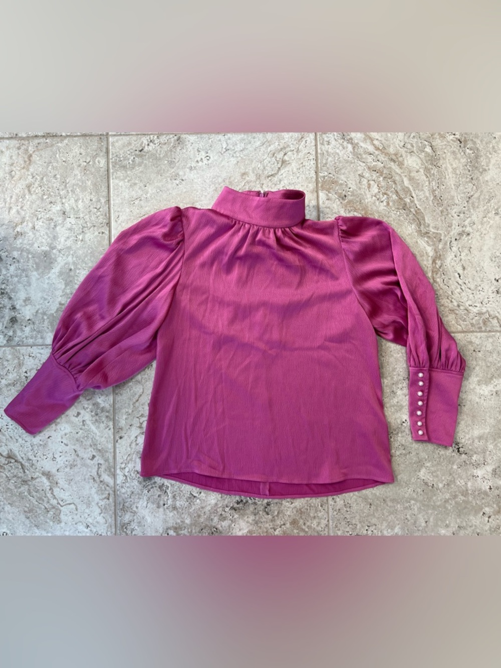 Crosby by Mollie Burch NWT Josephine Bow Long Sleeve Blouse, Camelia Pink, sz S - Picture 13 of 15